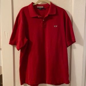 Red Vineyard Vines classic pique polo size Large
